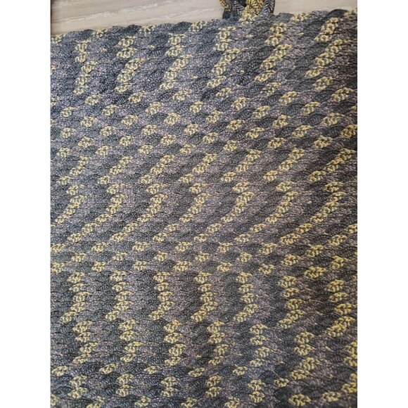Vintage Eric Javits Gray Gold Woven Purse Shoulder Bag Doulbe Strap Snap Close - Picture 3 of 5